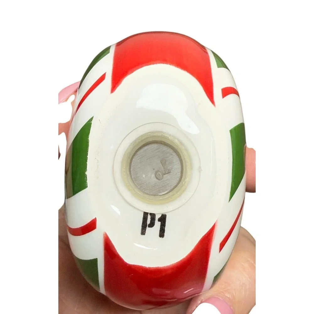Pier 1 Imports Candy Cane Salt Pepper Shakers Christmas Peppermint‎ Stoneware
